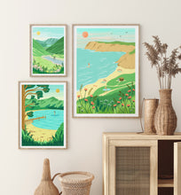 Load image into Gallery viewer, Surf's Up at the Beach - Cornwall Poster - Trail Bound Prints