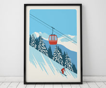 Load image into Gallery viewer, Custom Ski Resort poster, Ski Print, Skier print, Ski Lift - Trail Bound Prints