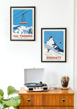 Load image into Gallery viewer, Val Thorens Ski lift, Ski Resort Poster - Trail Bound Prints