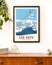 Load image into Gallery viewer, Les Gets Gondola print, Morzine Art, Portes Du Soleil, Ski Resort Poster - Trail Bound Prints