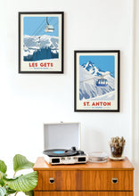 Load image into Gallery viewer, Les Gets Gondola print, Morzine Art, Portes Du Soleil, Ski Resort Poster - Trail Bound Prints