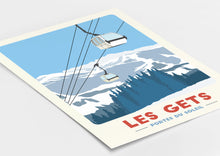 Load image into Gallery viewer, Les Gets Gondola print, Morzine Art, Portes Du Soleil, Ski Resort Poster - Trail Bound Prints