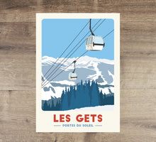 Load image into Gallery viewer, Les Gets Gondola print, Morzine Art, Portes Du Soleil, Ski Resort Poster - Trail Bound Prints