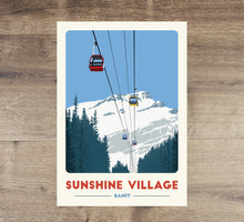 Load image into Gallery viewer, Sunshine Village Ski Resort print, Gondola print, Banff Art, Canada ski resort, Ski Art - Trail Bound Prints