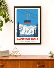 Load image into Gallery viewer, Jackson Hole Gondola print, Vintage Travel Poster, Skiing Art - Trail Bound Prints