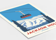 Load image into Gallery viewer, Jackson Hole Gondola print, Vintage Travel Poster, Skiing Art - Trail Bound Prints