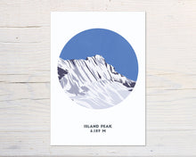 Load image into Gallery viewer, Island Peak Mountain print, Imja Tse, Himalayas, Nepal, Mountain Art - Trail Bound Prints