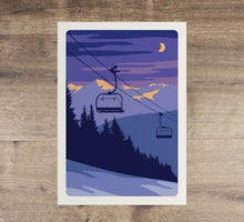 Load image into Gallery viewer, Ski Resort Posters, Set of 3, Sunset Mountain travel prints - Trail Bound Prints