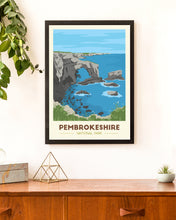 Load image into Gallery viewer, Pembrokeshire Coast National Park print, Wales, Green Bridge of Wales - Trail Bound Prints