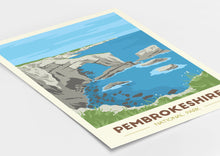 Load image into Gallery viewer, Pembrokeshire Coast National Park print, Wales, Green Bridge of Wales - Trail Bound Prints