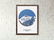 Load image into Gallery viewer, Kangchenjunga Mountain print, Himalayas, Mountain Art, Mountain Print, Unique Gift - Trail Bound Prints