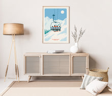 Load image into Gallery viewer, Personalised Family ski print, Custom Couple Ski poster, Custom Family Ski poster, Ski print, Engagement Gift, Ski Gif