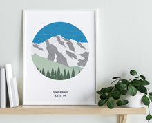Load image into Gallery viewer, Jungfrau Mountain Print - Switzerland - Trail Bound Prints