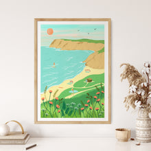 Load image into Gallery viewer, Surf's Up at the Beach - Cornwall Poster - Trail Bound Prints