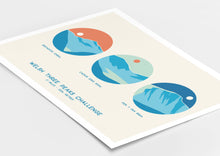 Load image into Gallery viewer, Welsh Three Peaks Challenge poster, Snowdon, Cadair Idris, Pen y Fan - Trail Bound Prints