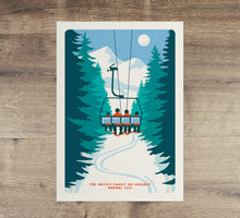 Load image into Gallery viewer, Custom Family ski print, Custom Couple Ski poster, Personalised Family Ski poster, Ski print, Engagement Gift, Ski Gift