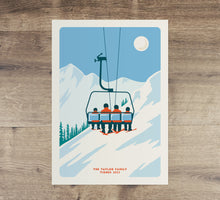 Load image into Gallery viewer, Personalised Family ski print, Custom Couple Ski poster, Custom Family Ski poster, Ski print, Engagement Gift, Ski Gif