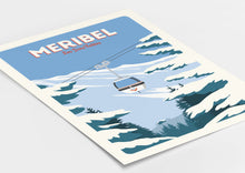 Load image into Gallery viewer, Ski Travel Posters, Set of 3, Alps Ski Posters, Ski Gondolas, Ski lifts, Cable Cars, Chamonix, Zermatt, Meribel, Ski Gifts

