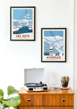Load image into Gallery viewer, Avoriaz Gondola print, Morzine artwork, Portes Du Soleil, Ski Resort Poster
