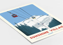 Load image into Gallery viewer, Sunshine Village Ski Resort print, Gondola print, Banff Art, Canada ski resort, Ski Art
