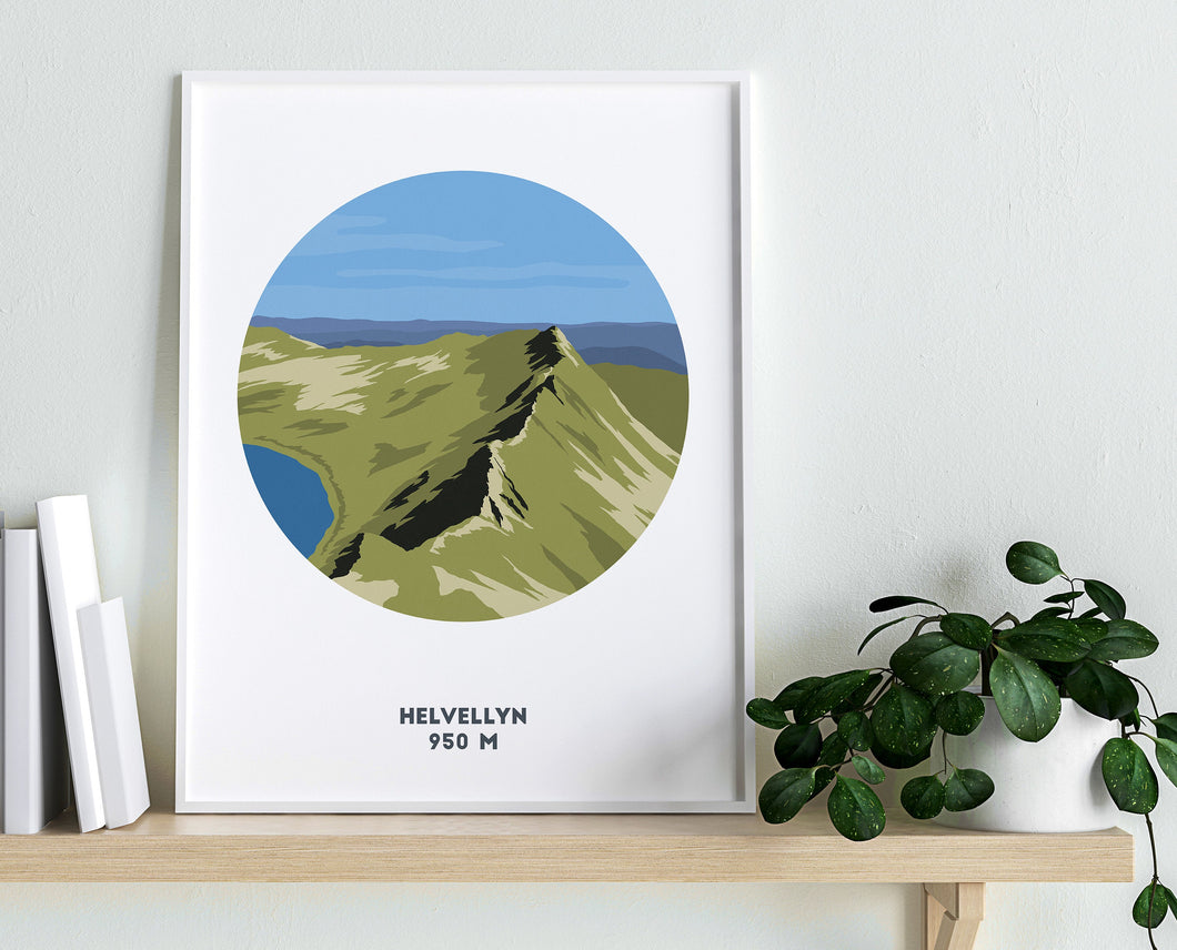 Helvellyn Mountain print, Lake District