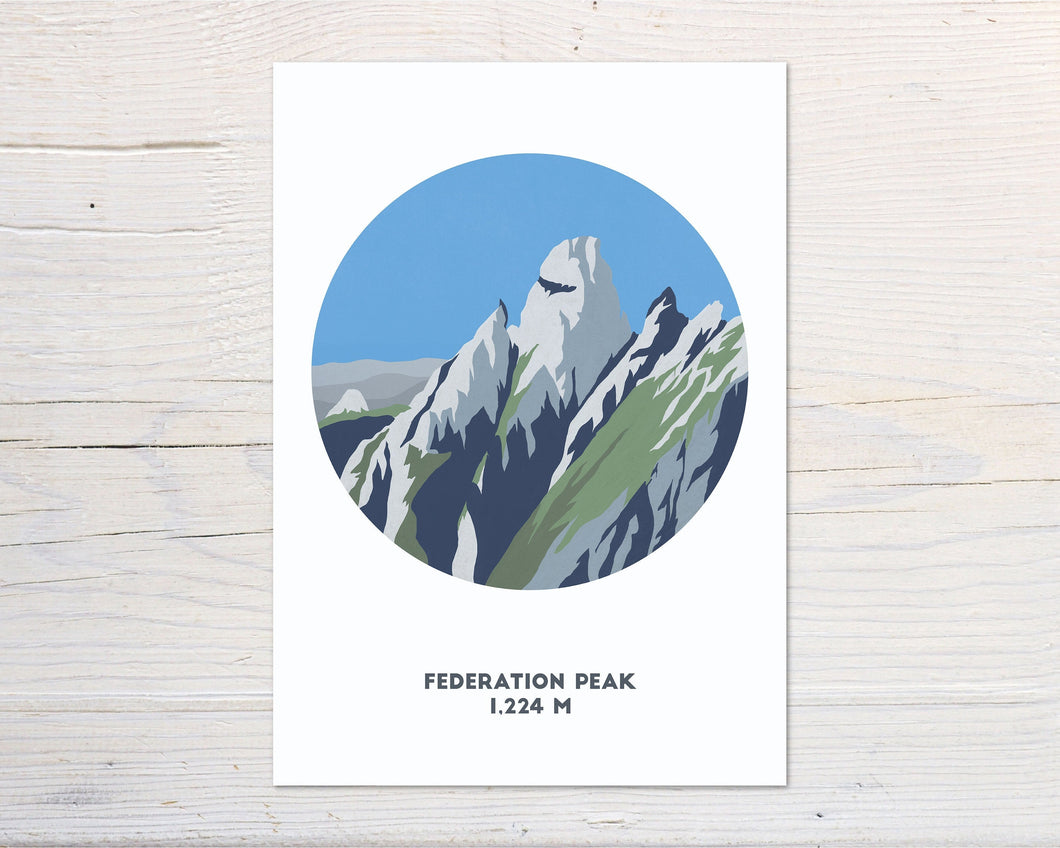 Federation Peak print, Tasmania print, Australia, Mountain Art