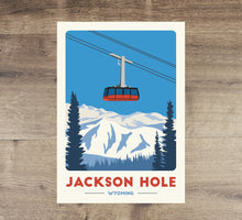 Load image into Gallery viewer, Jackson Hole Gondola print, Vintage Travel Poster, Skiing Art
