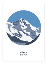 Load image into Gallery viewer, Monch Mountain print, Switzerland
