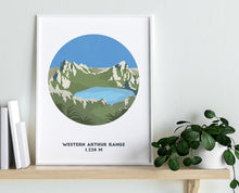 Load image into Gallery viewer, Western Arthur Range print, Tasmania, Mountain Art
