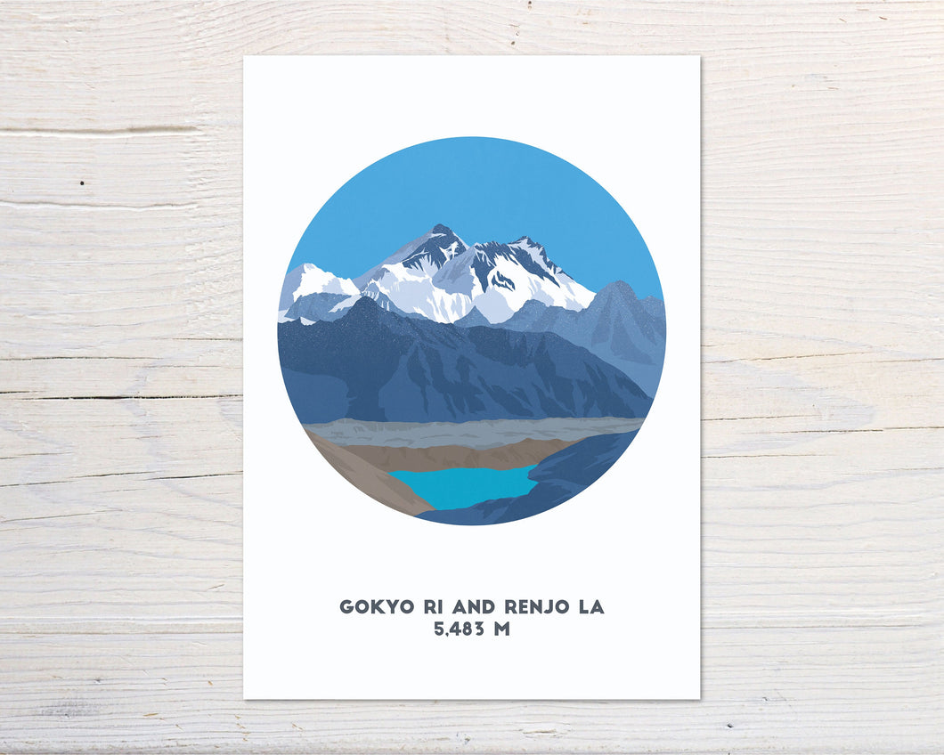 Gokyo Ri and Renjo La print, Nepal, Mountain Art