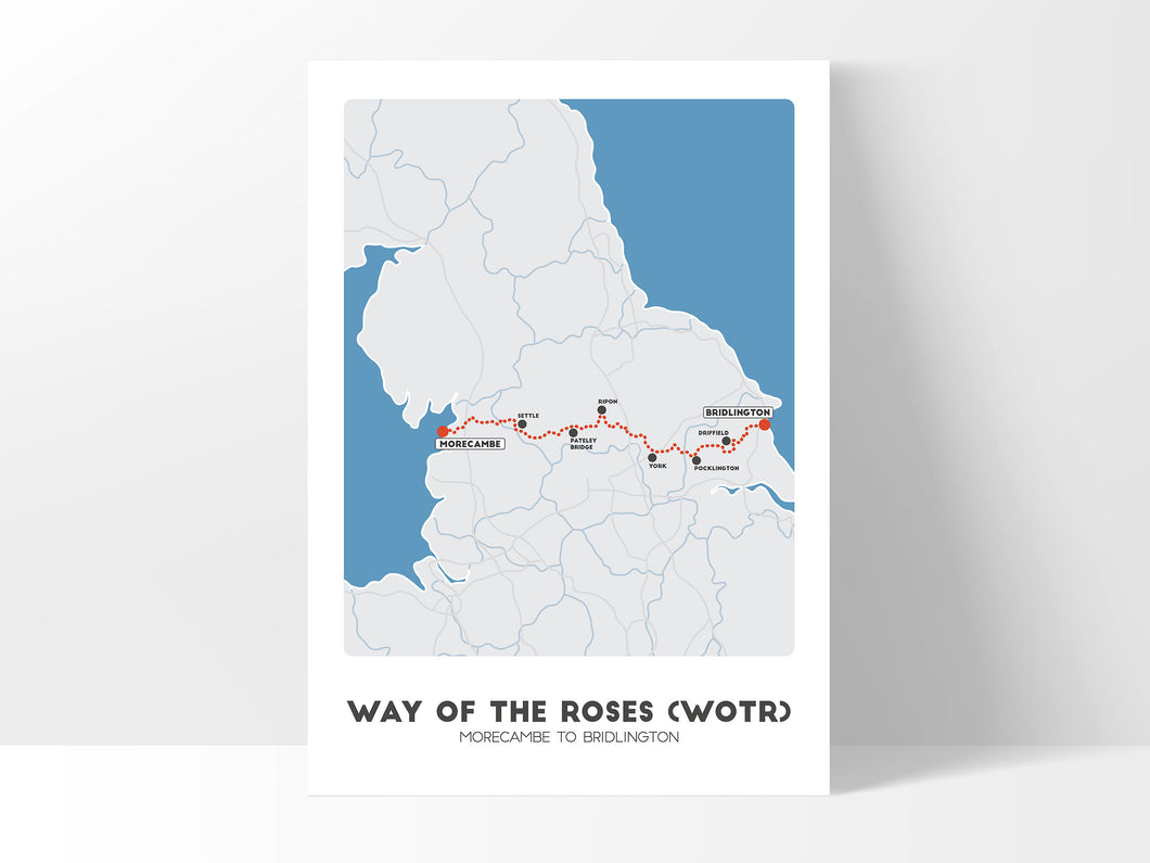 Way of the Roses cycling print, WOTR