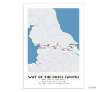 Load image into Gallery viewer, Way of the Roses cycling print, WOTR
