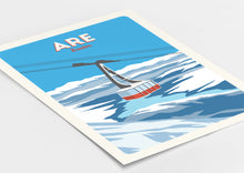 Load image into Gallery viewer, Åre Sweden Gondola print, Vintage Travel Poster, Skiing Art
