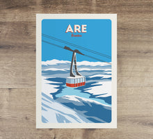 Load image into Gallery viewer, Åre Sweden Gondola print, Vintage Travel Poster, Skiing Art
