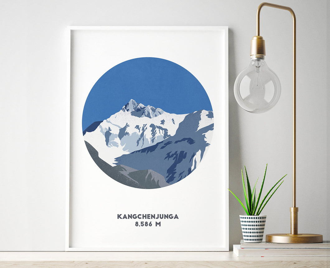 Kangchenjunga Mountain print, Himalayas, Mountain Art, Mountain Print, Unique Gift