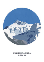 Load image into Gallery viewer, Kangchenjunga Mountain print, Himalayas, Mountain Art, Mountain Print, Unique Gift
