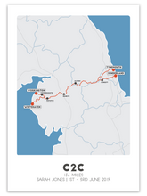 Load image into Gallery viewer, Coast to Coast Cycle Route - UK - Trail Bound Prints
