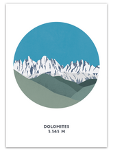 Load image into Gallery viewer, Dolomites Mountain Print - Italy - Trail Bound Prints
