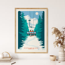Load image into Gallery viewer, Custom Family ski print, Custom Couple Ski poster, Personalised Family Ski poster, Ski print, Engagement Gift, Ski Gift

