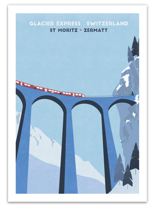 Glacier Express Print - Switzerland - Trail Bound Prints