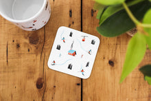 Load image into Gallery viewer, Ski Scene Coasters - 1 individual coaster or a set of 4
