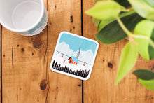 Load image into Gallery viewer, Ski Scene Coasters - 1 individual coaster or a set of 4
