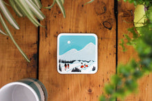Load image into Gallery viewer, Set of 4 Summer Sports Coasters, Summer Activities Coasters, Cycling, Hiking, Mountain Biking, Camping, Climbing
