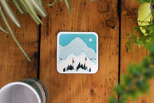 Load image into Gallery viewer, Set of 4 Summer Sports Coasters, Summer Activities Coasters, Cycling, Hiking, Mountain Biking, Camping, Climbing
