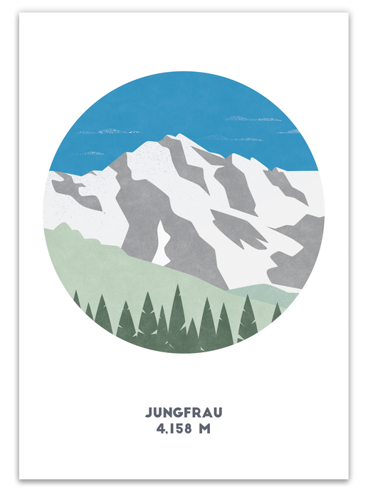 Jungfrau Mountain Print - Switzerland - Trail Bound Prints