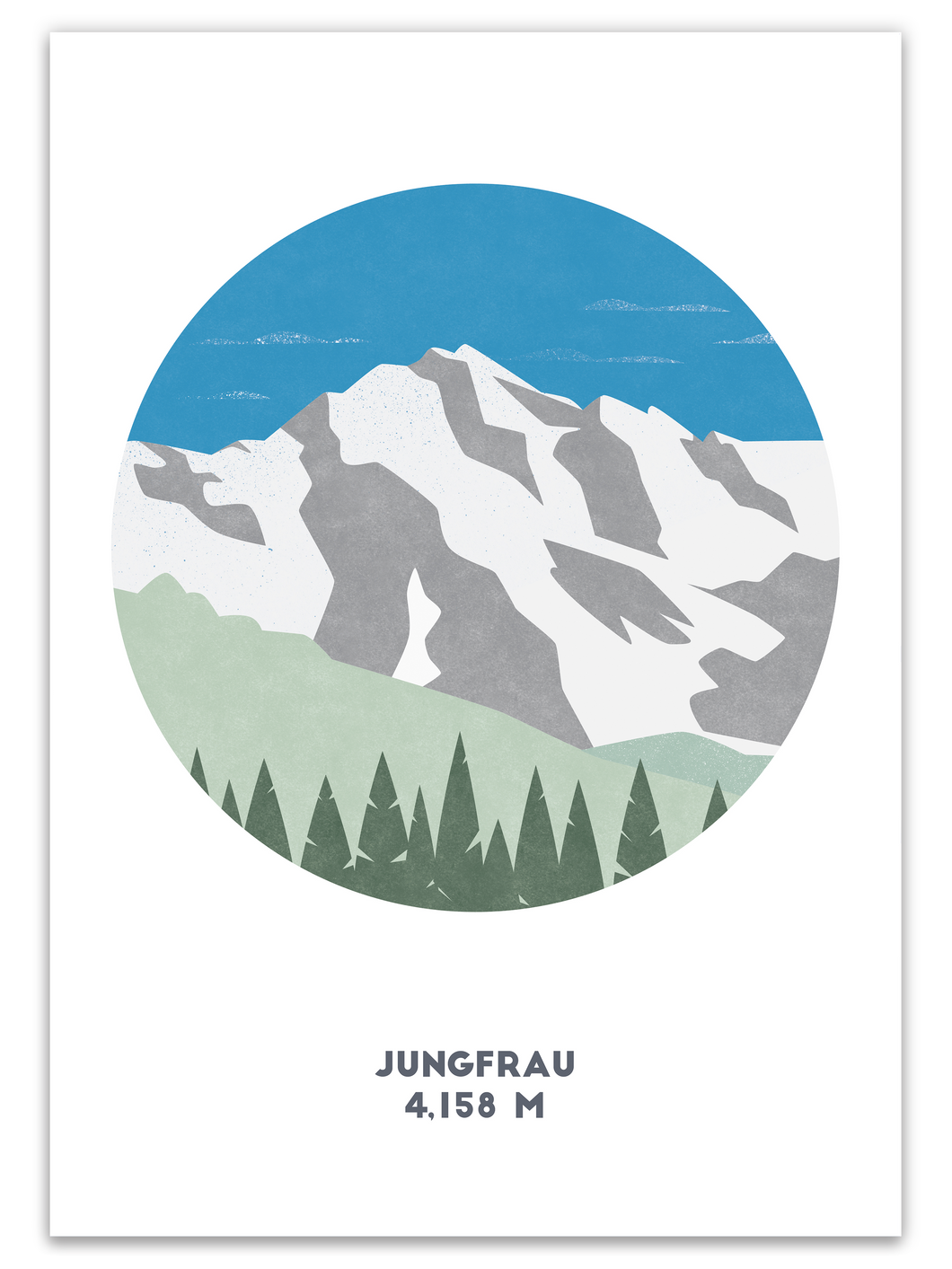 Jungfrau Mountain Print - Switzerland - Trail Bound Prints
