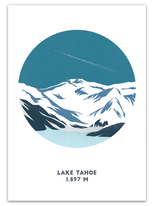 Lake Tahoe Mountain Print - USA - Trail Bound Prints