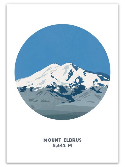 Mount Elbrus Mountain Print - Russia - Trail Bound Prints