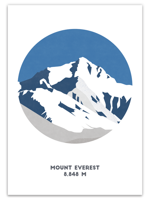 Mount Everest Mountain Print - Nepal - Trail Bound Prints