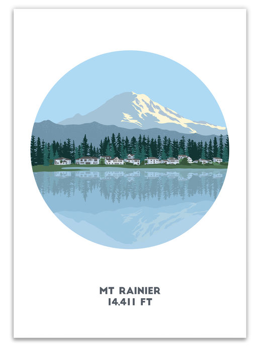 Mt Rainer Mountain Print - USA - Trail Bound Prints